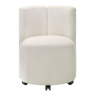 Blayde Side Chair with Swivel Set of 2 In White Chenille