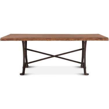 Blayne 106 Inch Dining Table In Live Edge Acacia with Walnut
