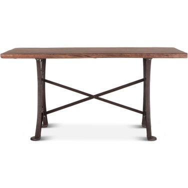 Blayne 72 Inch Gathering Table In Live Edge Acacia with Walnut