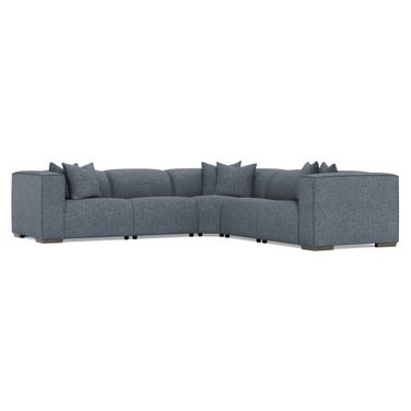 Bliss 5-Piece Fabric Power Motion Sectional In Blue