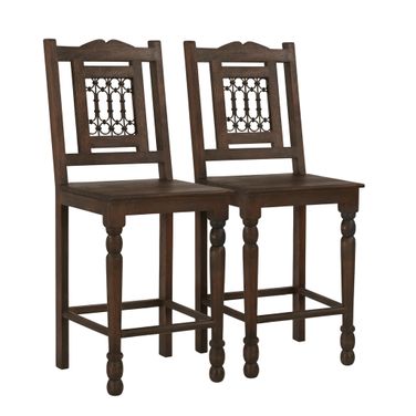 Bliss Bar Chair Set of 2 In Barista Brown