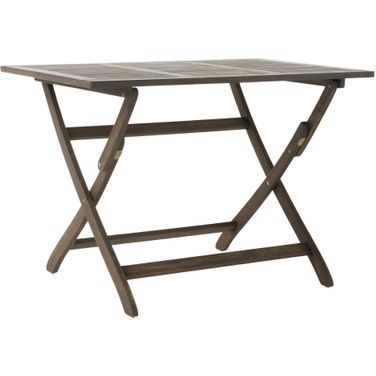 Blissique 43.5 Inch Outdoor Foldable Wood Dining Table with Slat Design In Grey