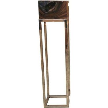 Block Brown And Silver Pedestal 47 Inch End Table