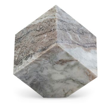 Block Marble Decorative Cube In Brown