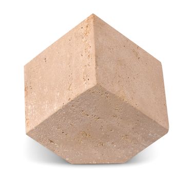 Block Travertine Decorative Cube In Natural