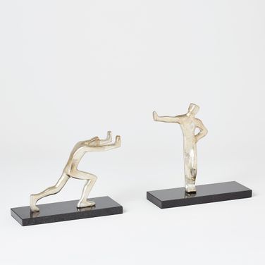 Blockhead Bookends In Nickel