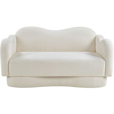 Bloom Teddy Fabric Loveseat In Cream