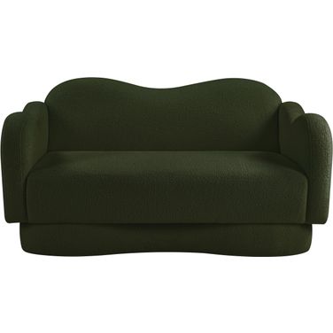 Bloom Teddy Fabric Loveseat In Green