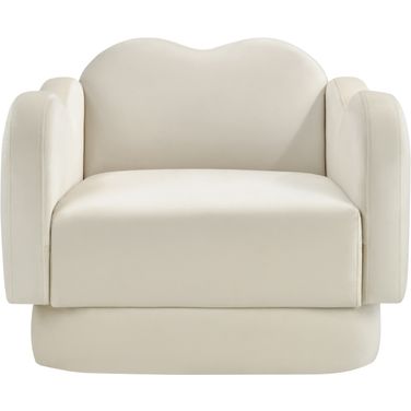 Bloom Velvet Chair In Cream Velvet