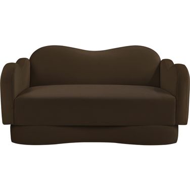Bloom Velvet Loveseat In Brown Velvet