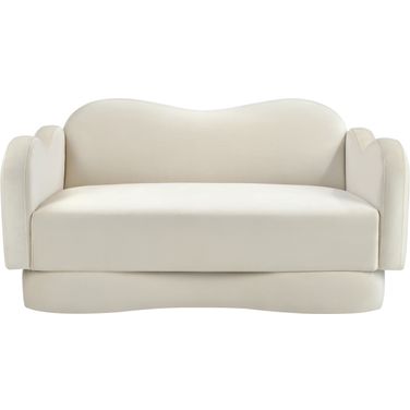 Bloom Velvet Loveseat In Cream Velvet