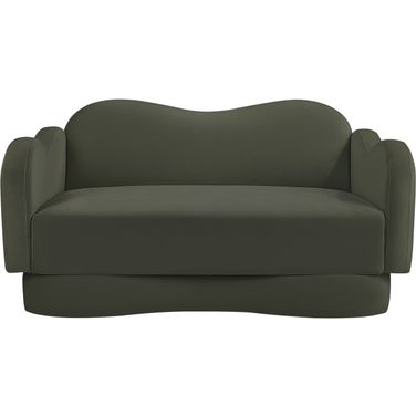 Bloom Velvet Loveseat In Green Velvet