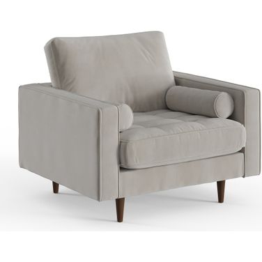 Bloomfield Performance Velvet Arm Chair In Platinum