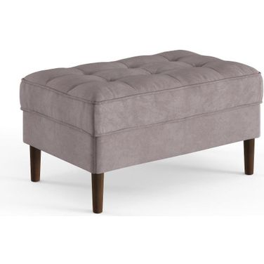 Bloomfield Performance Velvet Rectangular Ottoman In Platinum