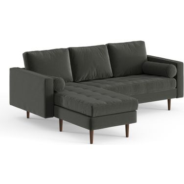 Bloomfield Reversible Sectional In Charcoal