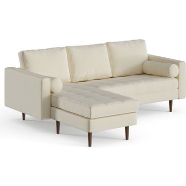 Bloomfield Reversible Sectional In Walnut and Beige