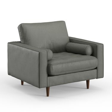 Bloomfield Upholstered Vegan Leather Arm Chair In Slate