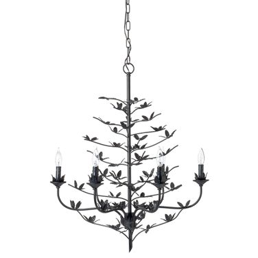 Blooming Iron Chandelier In Black