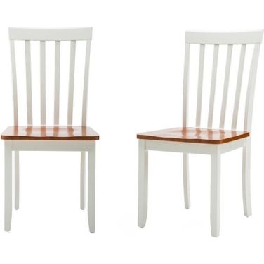 Bloomington Dining Chair Set of 2 In White And Honey Oak