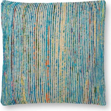 Loloi P0242 Blue and Multi 22" x 22" Cover Only Pillow