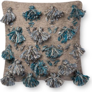 Loloi P0695 Blue and Multi 22" x 22" Cover w/Down Pillow