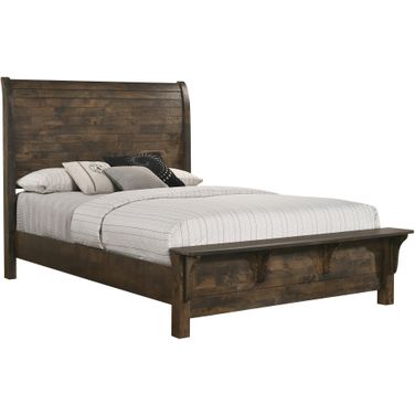 Blue Ridge Rustic Gray Queen Sleigh Bed