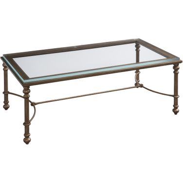 Laguna Bluff Metal And Glass Cocktail Table In Table Rock
