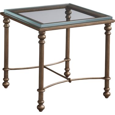 Laguna Bluff Metal And Glass End Table In Table Rock