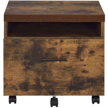 Bob Weathered Oak and Black File Cabinet