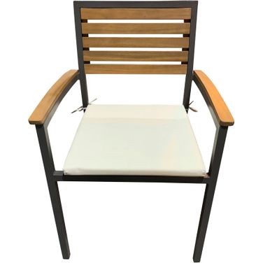 Boca Grande Stackable Dining Armchairs with Cushion In Natural - Set of 2
