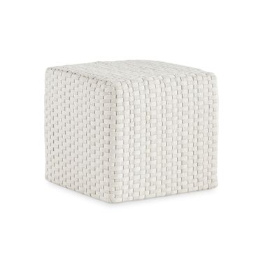 Boca Outdoor Ottoman In White and Cream