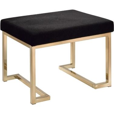 Boice Black and Champagne Ottoman