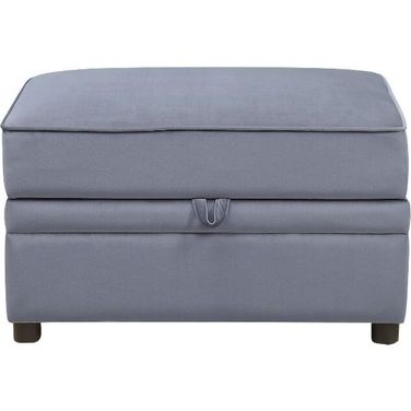 Bois Gray Velvet Ii Storage Ottoman