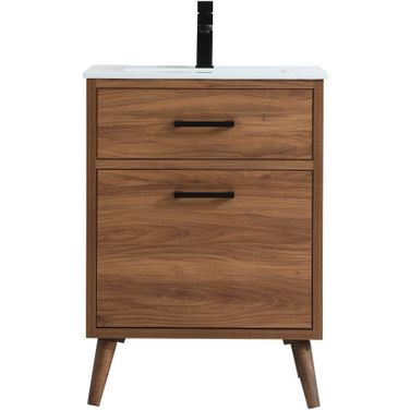 Boise 24 Inch Bathroom Vanity In Walnut Brown