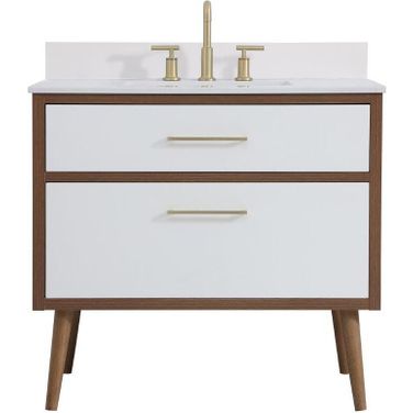 Boise 36 Inch Bathroom Vanity In White With Backsplash