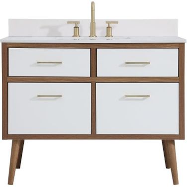 Boise 42 Inch Bathroom Vanity In White With Backsplash