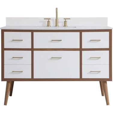 Boise 48 Inch Bathroom Vanity In White With Backsplash
