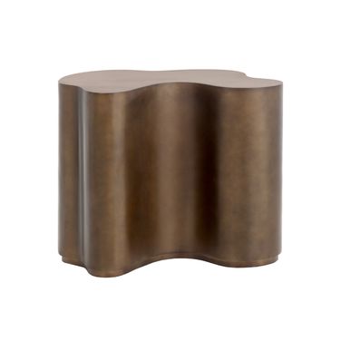 Boise Large Side Table In Antique Gold and Antique Bronze
