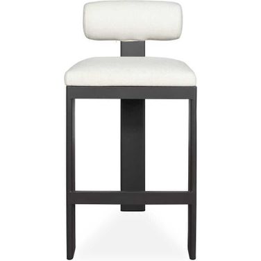 Bolster Back Outdoor Bar Stool In Black and White