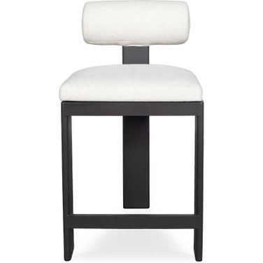 Bolster Back Outdoor Counter Stool In White
