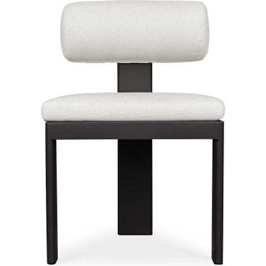Bolster Back Outdoor Dining Chair In Black and White