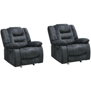 Bolton Glider Recliner Set of 2 In Misty Storm