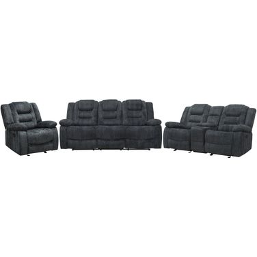 Bolton Glider Reclining Sofa Loveseat and Recliner In Light Grey