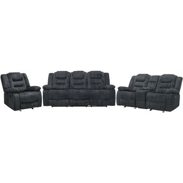 Bolton Misty Storm Dual Reclining Living Room Set In Light Grey
