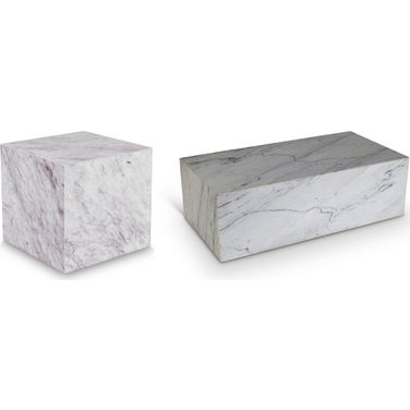 Bolzano Marble Occasional Table Set In White