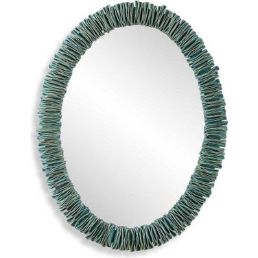 Bonaire Oval Mirror In Teal Blue