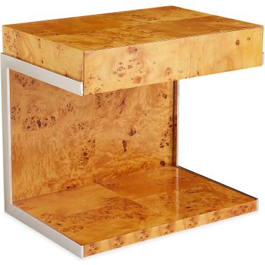 Bond Cantilevered Side Table In Burled Mappa