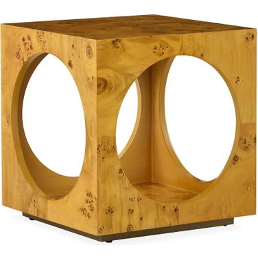 Bond Cube Accent Table In Burled Mappa