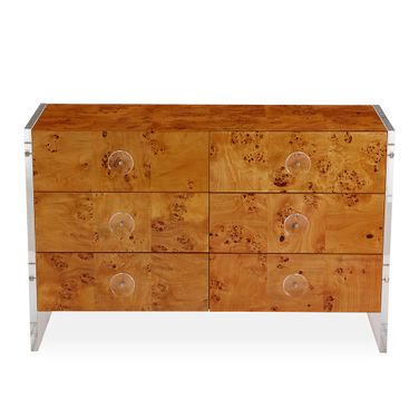 Bond Six-Drawer Dresser In Burled Mappa