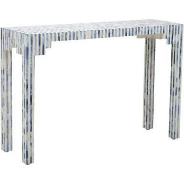 Bone Inlay Console In Blue and White